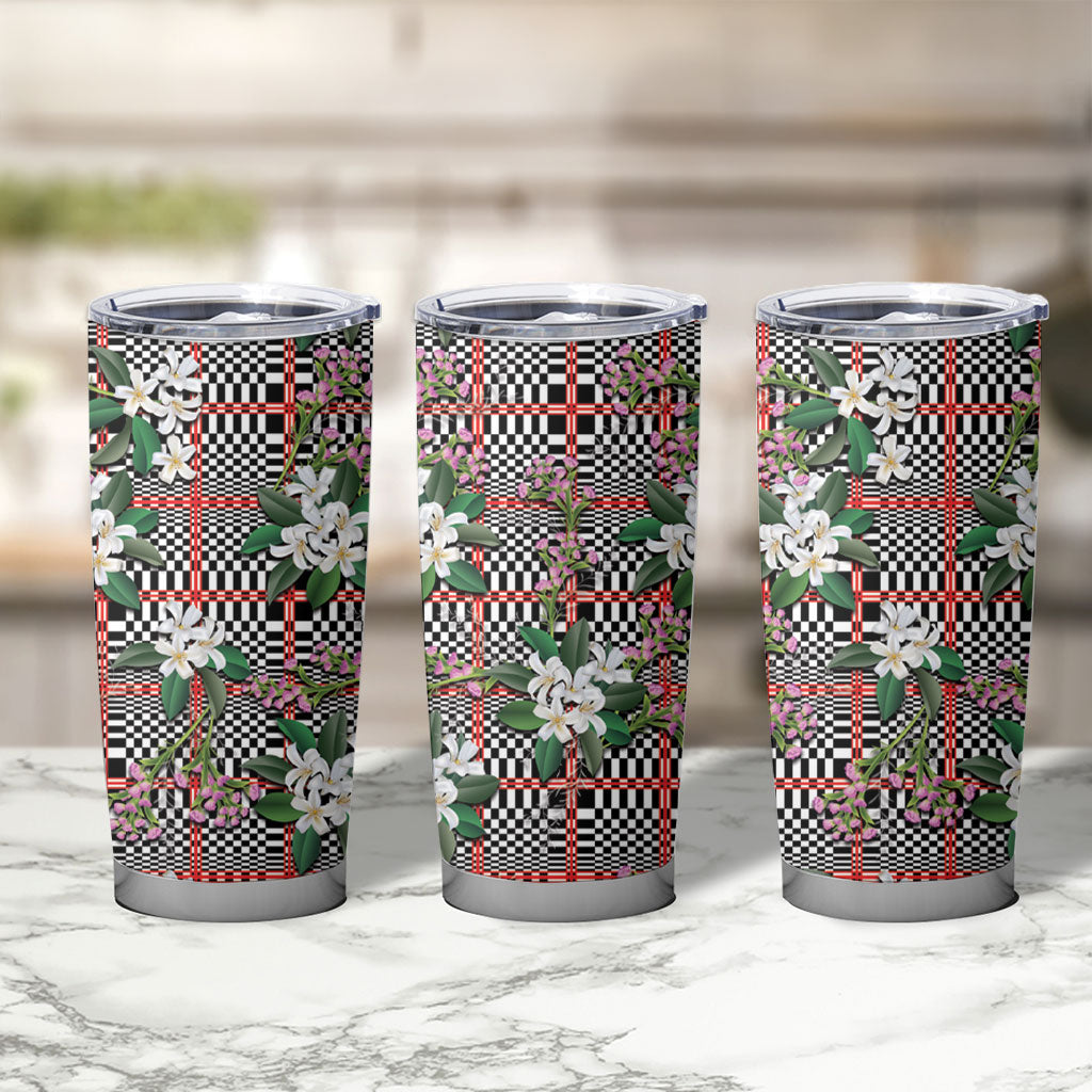 Red Binakol Motifs With Jasminum Sambac Tumbler Cup Mabuhay Philippines Festival DT05 - Polynesian Pride