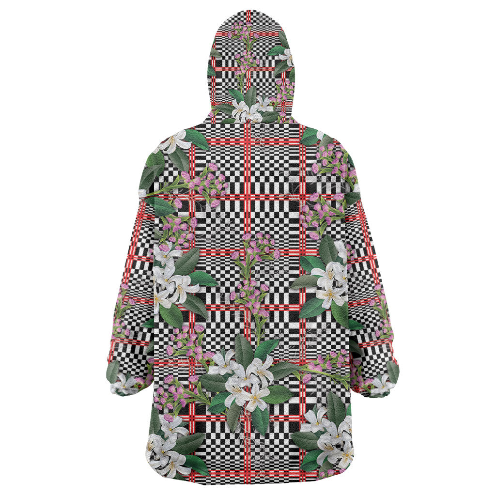 Red Binakol Motifs With Jasminum Sambac Wearable Blanket Hoodie Mabuhay Philippines Festival DT05 - Polynesian Pride