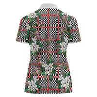 Red Binakol Motifs With Jasminum Sambac Women Polo Shirt Mabuhay Philippines Festival DT05 - Polynesian Pride