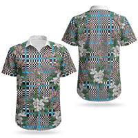 Blue Binakol Motifs With Jasminum Sambac Couples Matching Summer Maxi Dress and Hawaiian Shirt Mabuhay Philippines Festival DT05 - Polynesian Pride