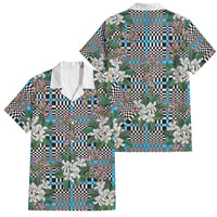 Blue Binakol Motifs With Jasminum Sambac Family Matching Mermaid Dress and Hawaiian Shirt Mabuhay Philippines Festival DT05 Dad's Shirt - Short Sleeve Blue - Polynesian Pride