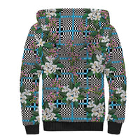Blue Binakol Motifs With Jasminum Sambac Sherpa Hoodie Mabuhay Philippines Festival DT05 - Polynesian Pride