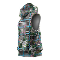 Blue Binakol Motifs With Jasminum Sambac Sleeveless Hoodie Mabuhay Philippines Festival DT05 - Polynesian Pride