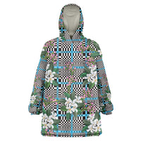 Blue Binakol Motifs With Jasminum Sambac Wearable Blanket Hoodie Mabuhay Philippines Festival DT05 One Size Blue - Polynesian Pride