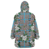 Blue Binakol Motifs With Jasminum Sambac Wearable Blanket Hoodie Mabuhay Philippines Festival DT05 - Polynesian Pride