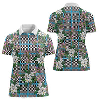 Blue Binakol Motifs With Jasminum Sambac Women Polo Shirt Mabuhay Philippines Festival DT05 - Polynesian Pride