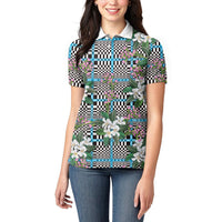 Blue Binakol Motifs With Jasminum Sambac Women Polo Shirt Mabuhay Philippines Festival DT05 - Polynesian Pride