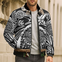 Polynesia Maui Black Tattoo Inspired Bomber Puffer Jacket Tropical Leaf Skirt Costume DT05 - Polynesian Pride