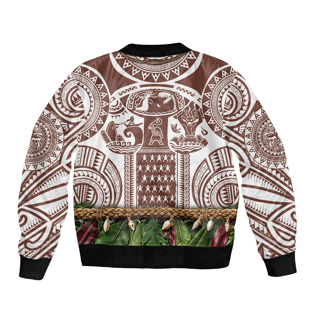 Polynesia Maui Umber Tattoo Inspired Bomber Jacket Tropical Leaf Skirt Costume DT05 - Polynesian Pride