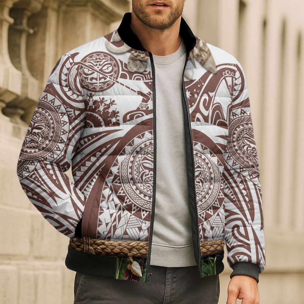 Polynesia Maui Umber Tattoo Inspired Bomber Puffer Jacket Tropical Leaf Skirt Costume DT05 - Polynesian Pride