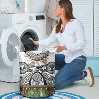 Polynesia Maui White Tattoo Inspired Laundry Basket Tropical Leaf Skirt Costume DT05 - Polynesian Pride
