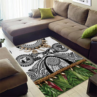 Polynesia Maui White Tattoo Inspired Area Rug Tropical Leaf Skirt Costume DT05 - Polynesian Pride