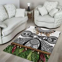 Polynesia Maui White Tattoo Inspired Area Rug Tropical Leaf Skirt Costume DT05 - Polynesian Pride