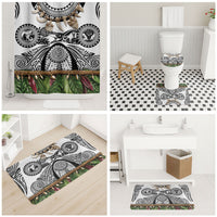 Polynesia Maui White Tattoo Inspired Bathroom Set Tropical Leaf Skirt Costume DT05 - Polynesian Pride