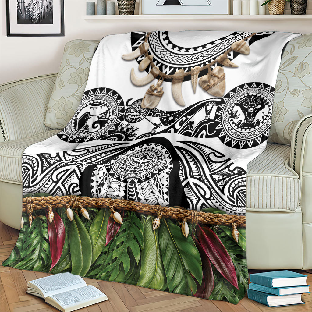 Polynesia Maui White Tattoo Inspired Blanket Tropical Leaf Skirt Costume DT05 - Polynesian Pride