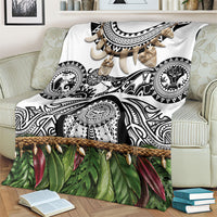 Polynesia Maui White Tattoo Inspired Blanket Tropical Leaf Skirt Costume DT05 - Polynesian Pride