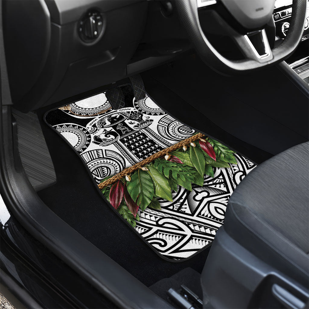 Polynesia Maui White Tattoo Inspired Car Mats Tropical Leaf Skirt Costume DT05 - Polynesian Pride