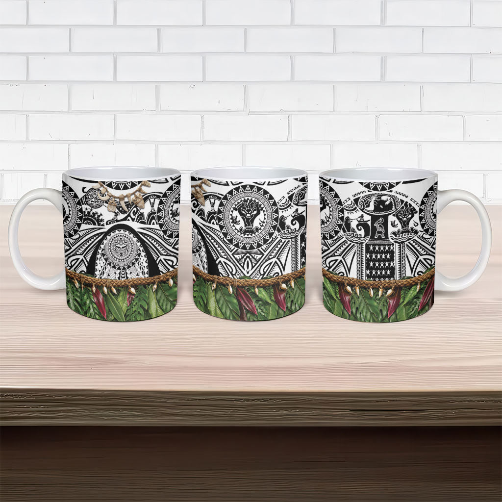 Polynesia Maui White Tattoo Inspired Ceramic Mug Tropical Leaf Skirt Costume DT05 - Polynesian Pride
