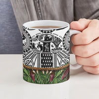 Polynesia Maui White Tattoo Inspired Ceramic Mug Tropical Leaf Skirt Costume DT05 - Polynesian Pride