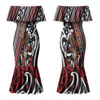 Personalised Maori Language Week Couples Matching Mermaid Dress and Hawaiian Shirt Ake Ake Ake Tribal Patterns