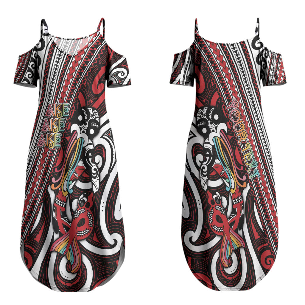 Personalised Maori Language Week Couples Matching Summer Maxi Dress and Long Sleeve Button Shirt Ake Ake Ake Tribal Patterns DT05 - Polynesian Pride