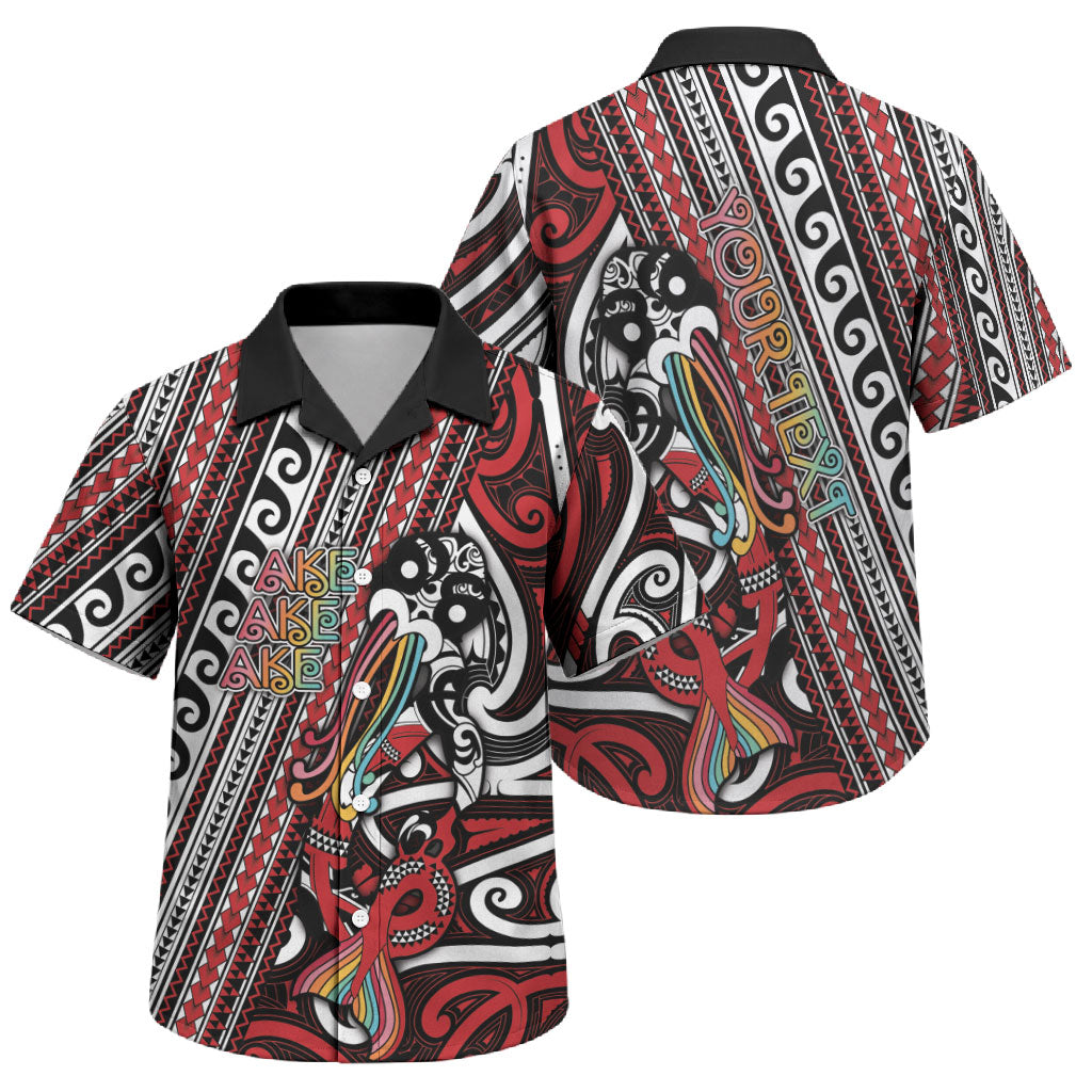 Personalised Maori Language Week Family Matching Summer Maxi Dress and Hawaiian Shirt Ake Ake Ake Tribal Patterns DT05 Son's Shirt Red - Polynesian Pride