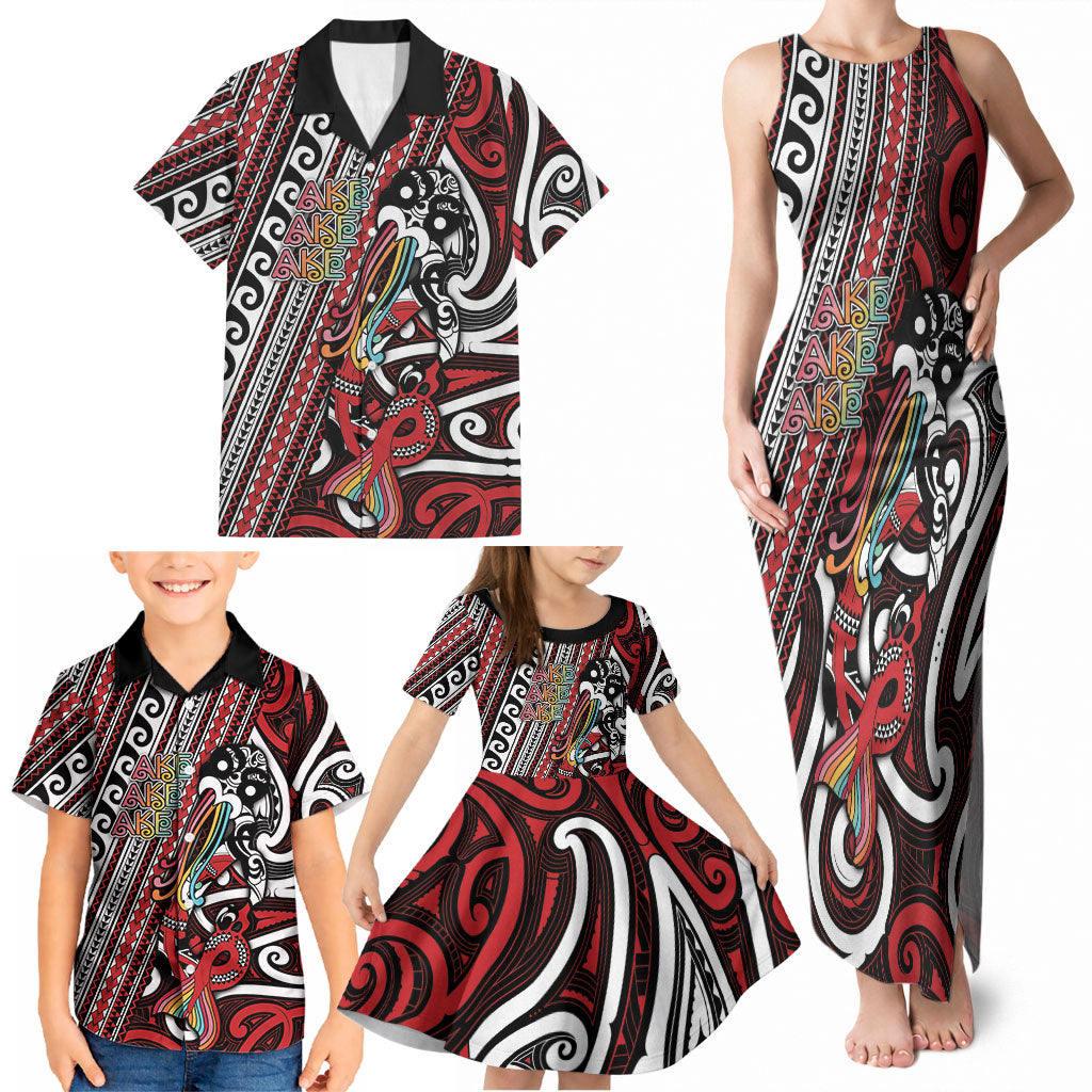 Personalised Maori Language Week Family Matching Tank Maxi Dress and Hawaiian Shirt Ake Ake Ake Tribal Patterns DT05 - Polynesian Pride