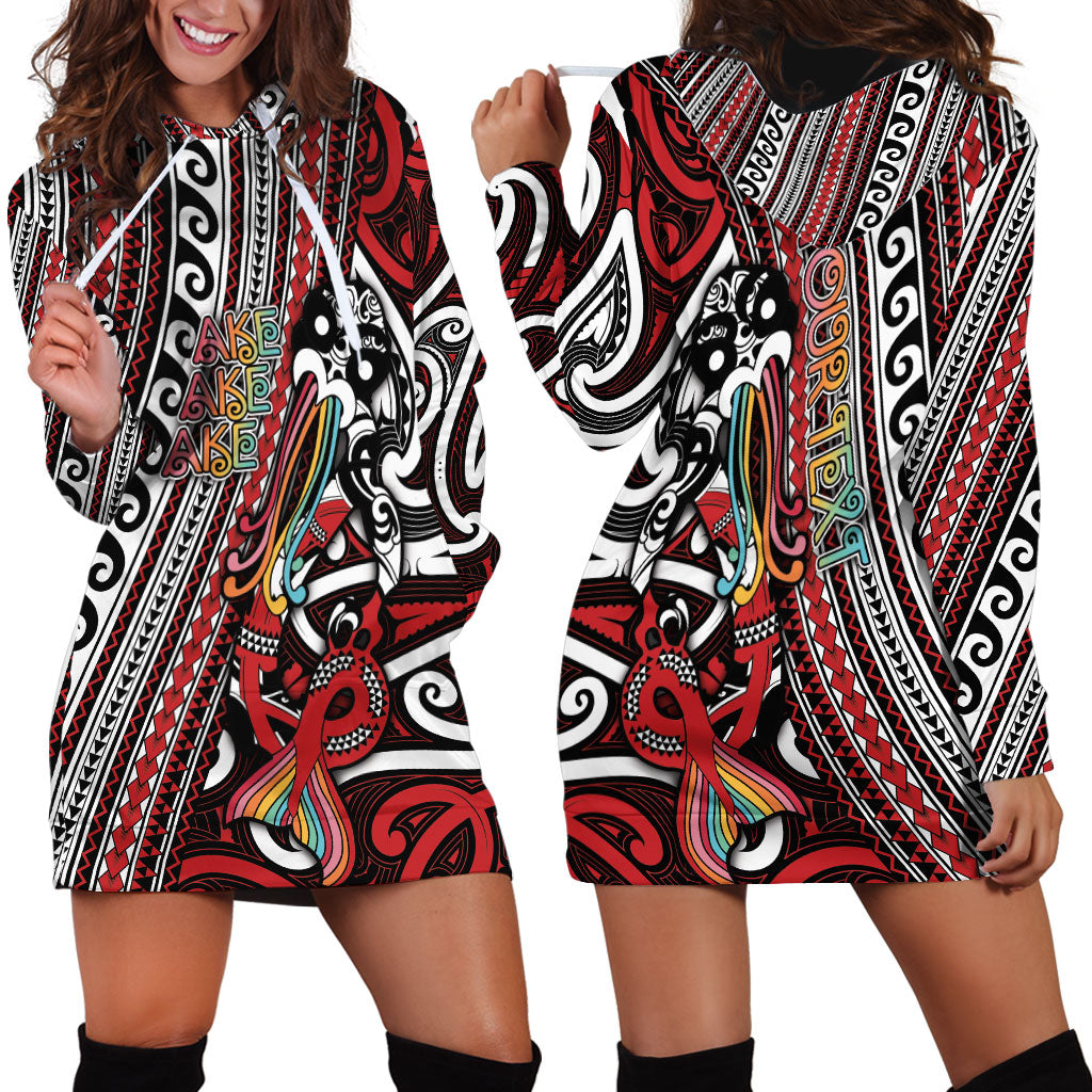 Personalised Maori Language Week Hoodie Dress Ake Ake Ake Tribal Patterns