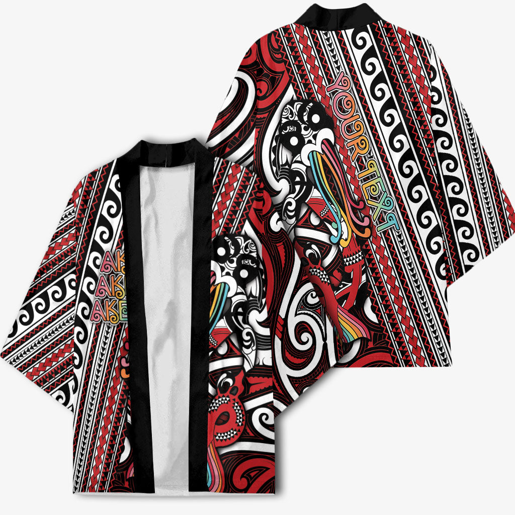 Personalised Maori Language Week Kimono Ake Ake Ake Tribal Patterns