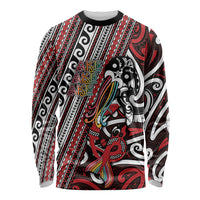 Personalised Maori Language Week Long Sleeve Shirt Ake Ake Ake Tribal Patterns DT05 Unisex Red - Polynesian Pride