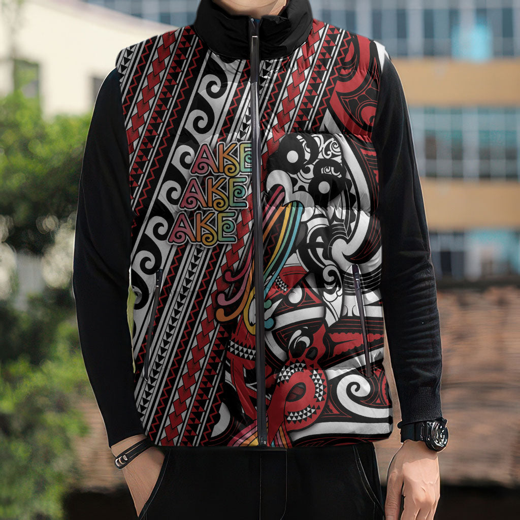 Personalised Maori Language Week Sleeveless Puffer Jacket Ake Ake Ake Tribal Patterns DT05 - Polynesian Pride