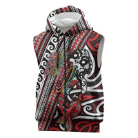 Personalised Maori Language Week Sleeveless Zip Hoodie Ake Ake Ake Tribal Patterns DT05 Red - Polynesian Pride