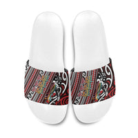 Maori Language Week Slide Sandals Ake Ake Ake Tribal Patterns DT05 Red - Polynesian Pride