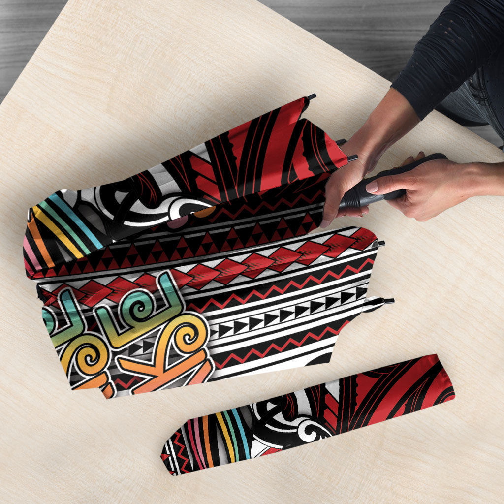 Maori Language Week Umbrella Ake Ake Ake Tribal Patterns DT05 - Polynesian Pride