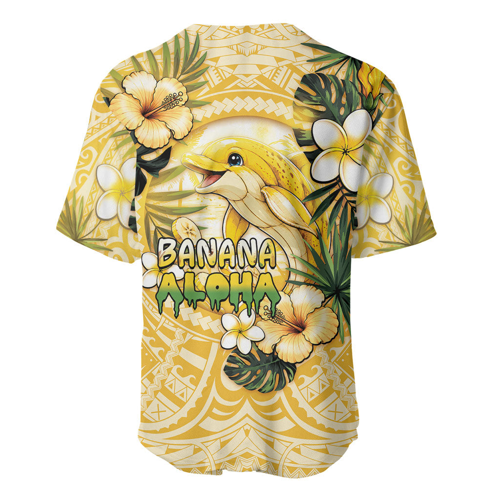 Hawaii Banana Dolphin Baseball Jersey Cute Cosplay Naiʻa Fish Tribal Patterns DT05 - Polynesian Pride