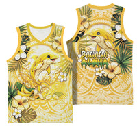 Hawaii Banana Dolphin Basketball Jersey Cute Cosplay Naiʻa Fish Tribal Patterns DT05 - Polynesian Pride