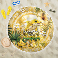 Hawaii Banana Dolphin Beach Blanket Cute Cosplay Naiʻa Fish Tribal Patterns DT05 One Size 150cm Yellow - Polynesian Pride
