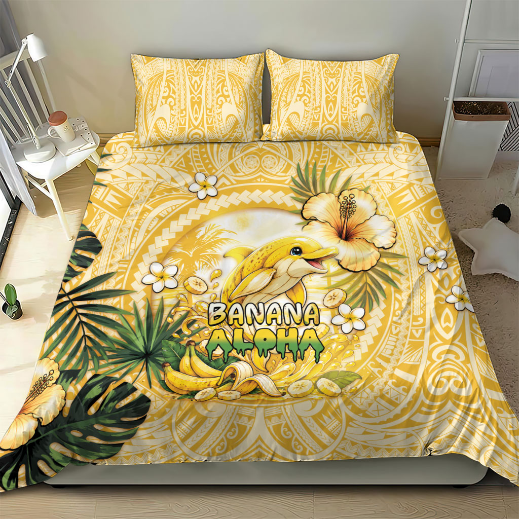 Hawaii Banana Dolphin Bedding Set Cute Cosplay Naiʻa Fish Tribal Patterns DT05 - Polynesian Pride