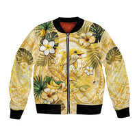 Hawaii Banana Dolphin Bomber Jacket Cute Cosplay Naiʻa Fish Tribal Patterns DT05 Unisex Yellow - Polynesian Pride