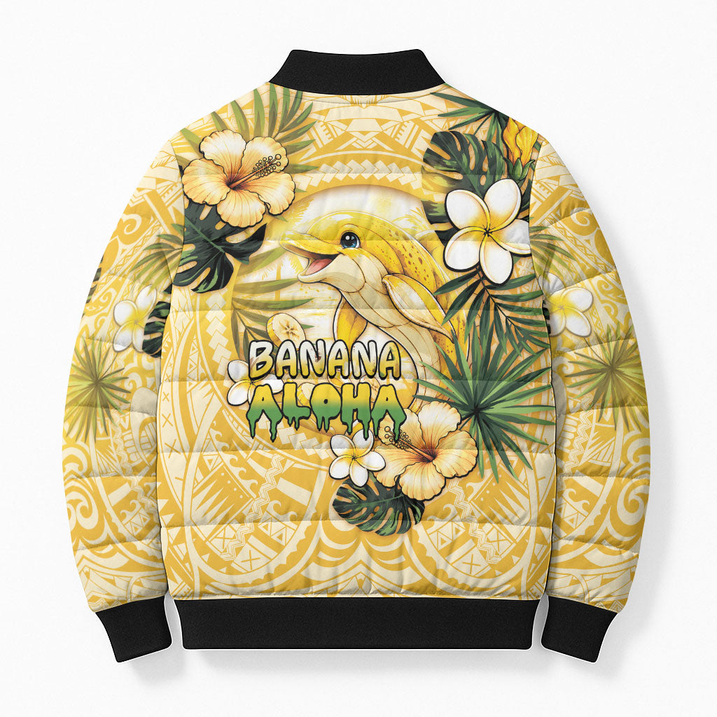 Hawaii Banana Dolphin Bomber Puffer Jacket Cute Cosplay Naiʻa Fish Tribal Patterns DT05 - Polynesian Pride
