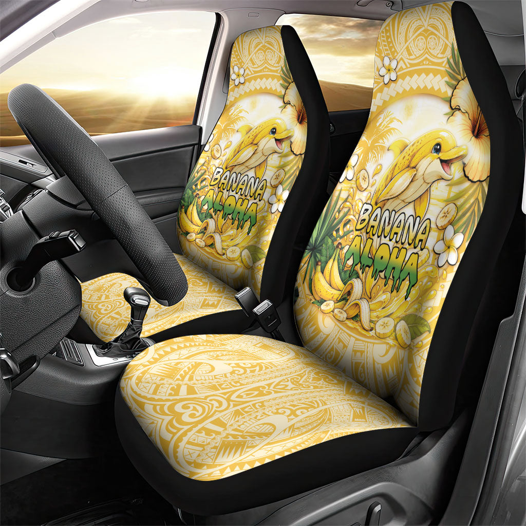 Hawaii Banana Dolphin Car Seat Cover Cute Cosplay Naiʻa Fish Tribal Patterns DT05 - Polynesian Pride