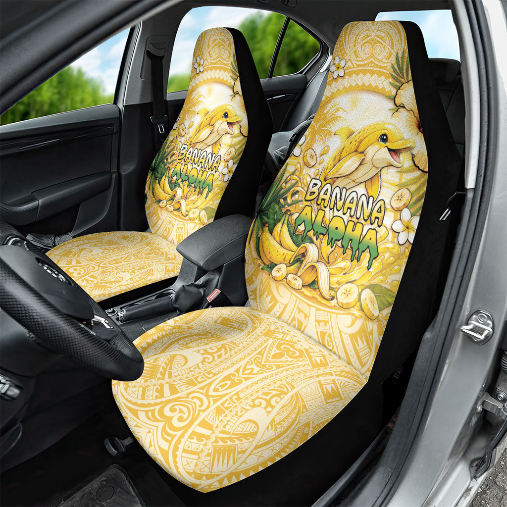 Hawaii Banana Dolphin Car Seat Cover Cute Cosplay Naiʻa Fish Tribal Patterns DT05 - Polynesian Pride