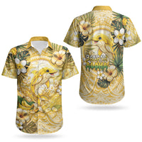 Hawaii Banana Dolphin Couples Matching Short Sleeve Bodycon Dress and Hawaiian Shirt Cute Cosplay Naiʻa Fish Tribal Patterns DT05 - Polynesian Pride