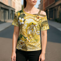 Hawaii Banana Dolphin Cross Shoulder Shirt Cute Cosplay Naiʻa Fish Tribal Patterns DT05 - Polynesian Pride