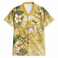 Hawaii Banana Dolphin Hawaiian Shirt Cute Cosplay Naiʻa Fish Tribal Patterns DT05 Yellow - Polynesian Pride