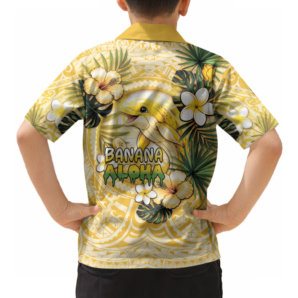 Hawaii Banana Dolphin Hawaiian Shirt Cute Cosplay Naiʻa Fish Tribal Patterns DT05 - Polynesian Pride