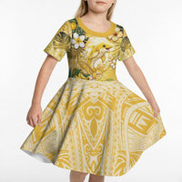 Hawaii Banana Dolphin Kid Short Sleeve Dress Cute Cosplay Naiʻa Fish Tribal Patterns DT05 - Polynesian Pride