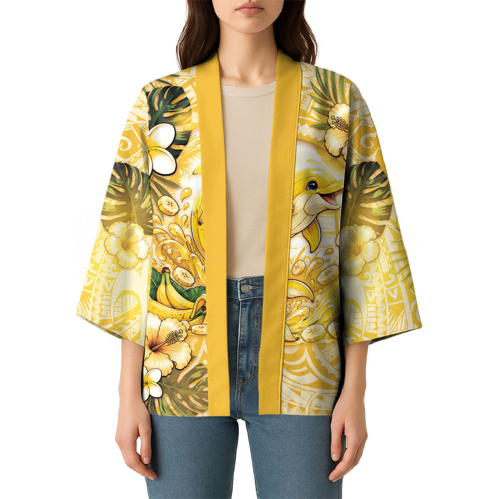 Hawaii Banana Dolphin Kimono Cute Cosplay Naiʻa Fish Tribal Patterns DT05 - Polynesian Pride