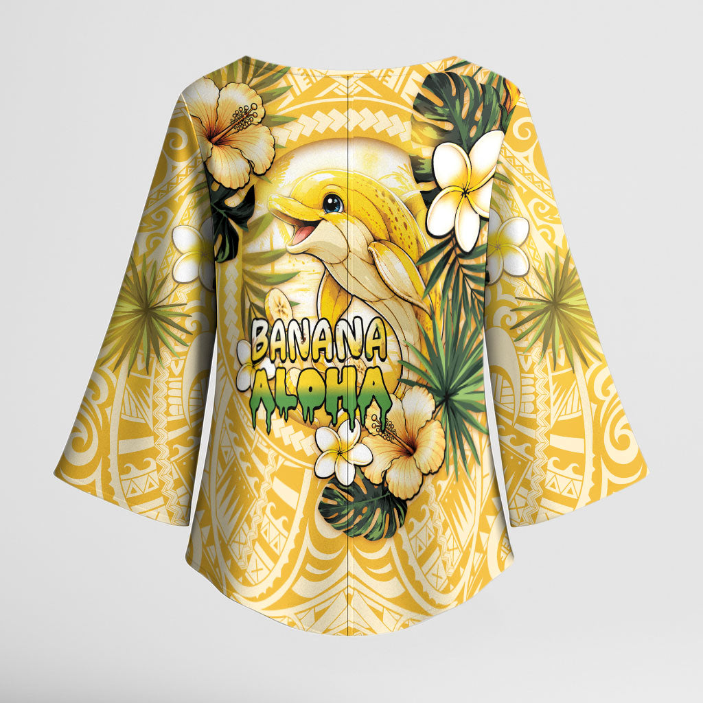Hawaii Banana Dolphin Kimono Sleeve Blouse Cute Cosplay Naiʻa Fish Tribal Patterns DT05 - Polynesian Pride