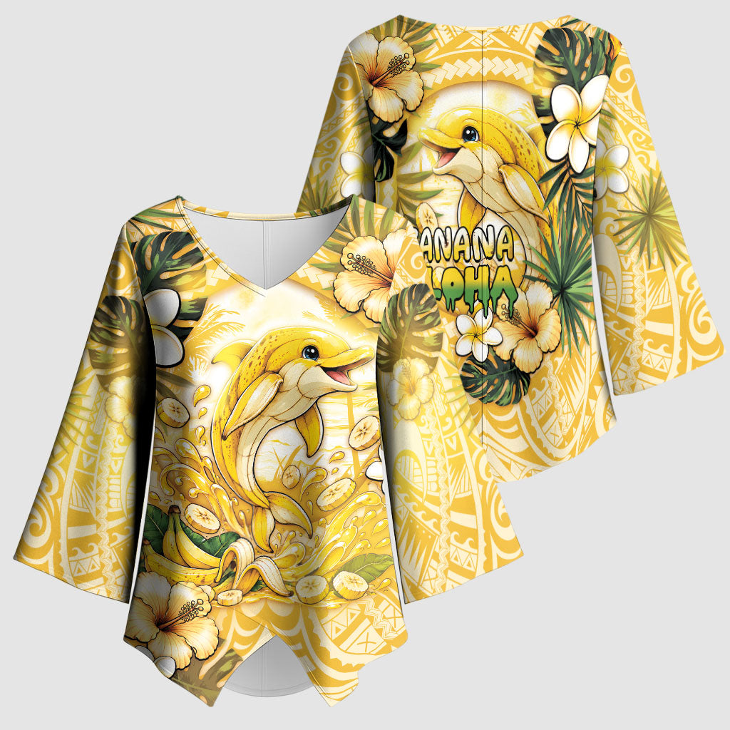 Hawaii Banana Dolphin Kimono Sleeve Blouse Cute Cosplay Naiʻa Fish Tribal Patterns DT05 - Polynesian Pride